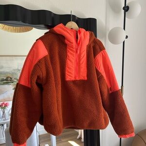 Free People Orange and Brown Jacket